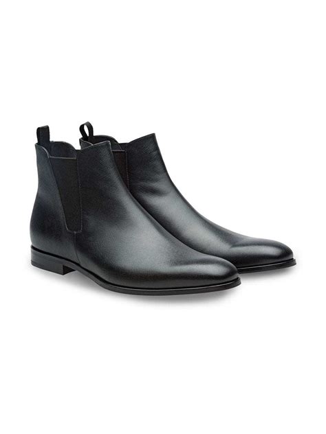 saffiano leather chelsea boots.